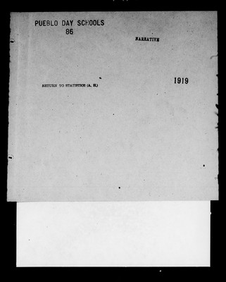 Pueblo Day School of Albuquerque Narrative Report, 1919