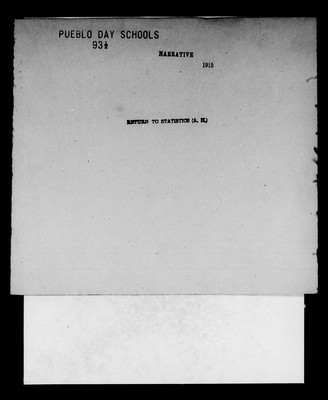 Pueblo Day School of Albuquerque Narrative Report, 1915