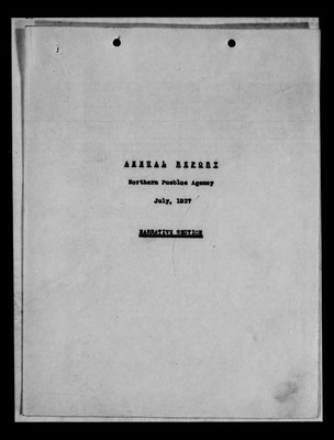 Northern Pueblo Narrative Report, 1927