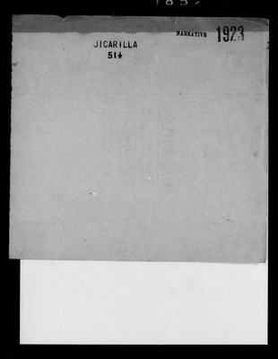 Jicarilla Apache Agency Narrative Report, 1923