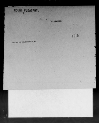 Mount Pleasant Superintendent Annual Reports, 1919