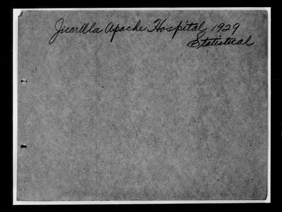 Jicarilla Apache Hospital Statistical Report, 1929